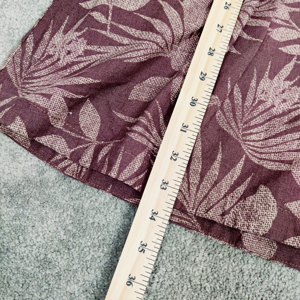 Joe Fresh Burgundy Floral Print Short-Sleeve Midi Dress - Picture 9 of 10